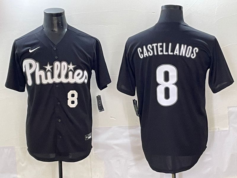 Men 2025 Philadelphia Phillies #8 Castellanos Black Fashion Nike MLB Jersey style 7152->philadelphia phillies->MLB Jersey